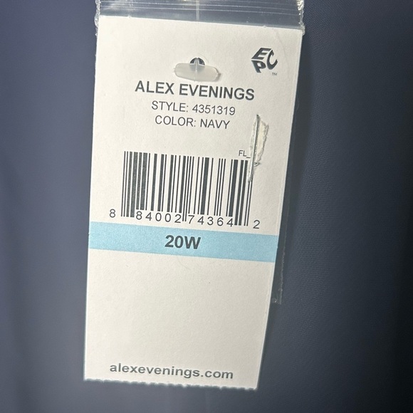 Alex Evenings Cold Shoulder Popover Jersey & Chiffon Gown with Beaded Neckline - Picture 6 of 7